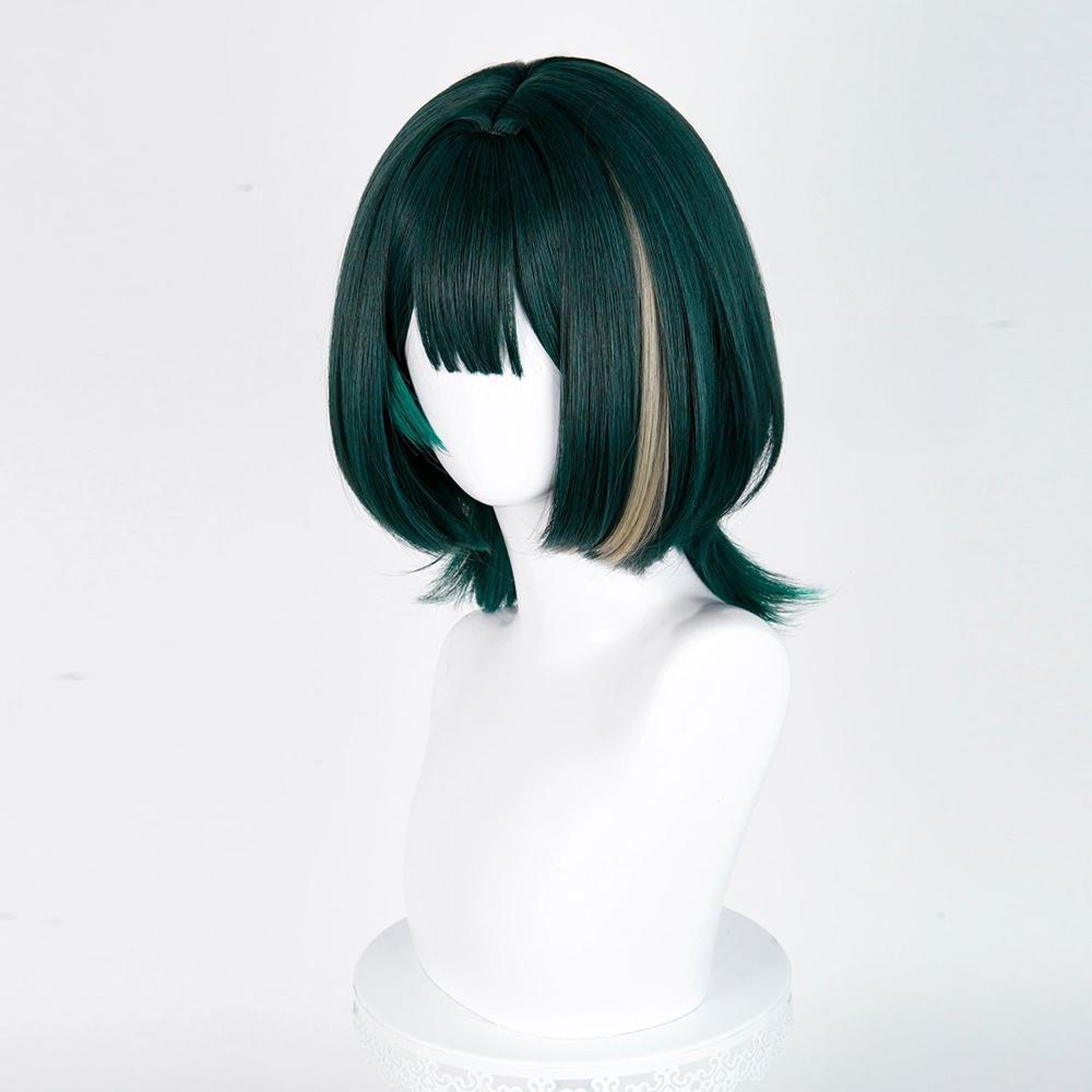 アニメネフェルコスプレウィッググリーンハイライトウィッグ女性 - Anime Cosplay Wig Heat Resistant のレビューと価格