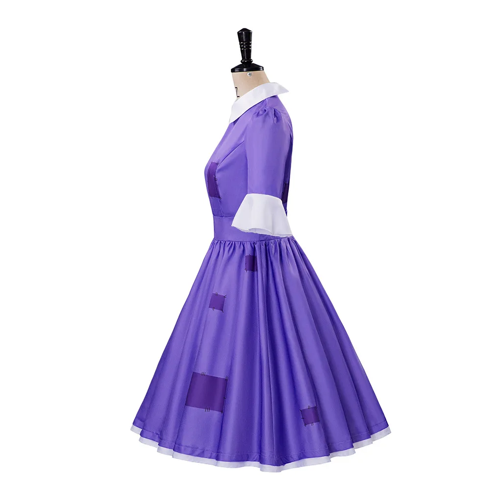 サーカスジャックスコスプレドレス女性パープルパッチワーク半袖 - Medieval Renaissance Dress Women のレビューと価格
