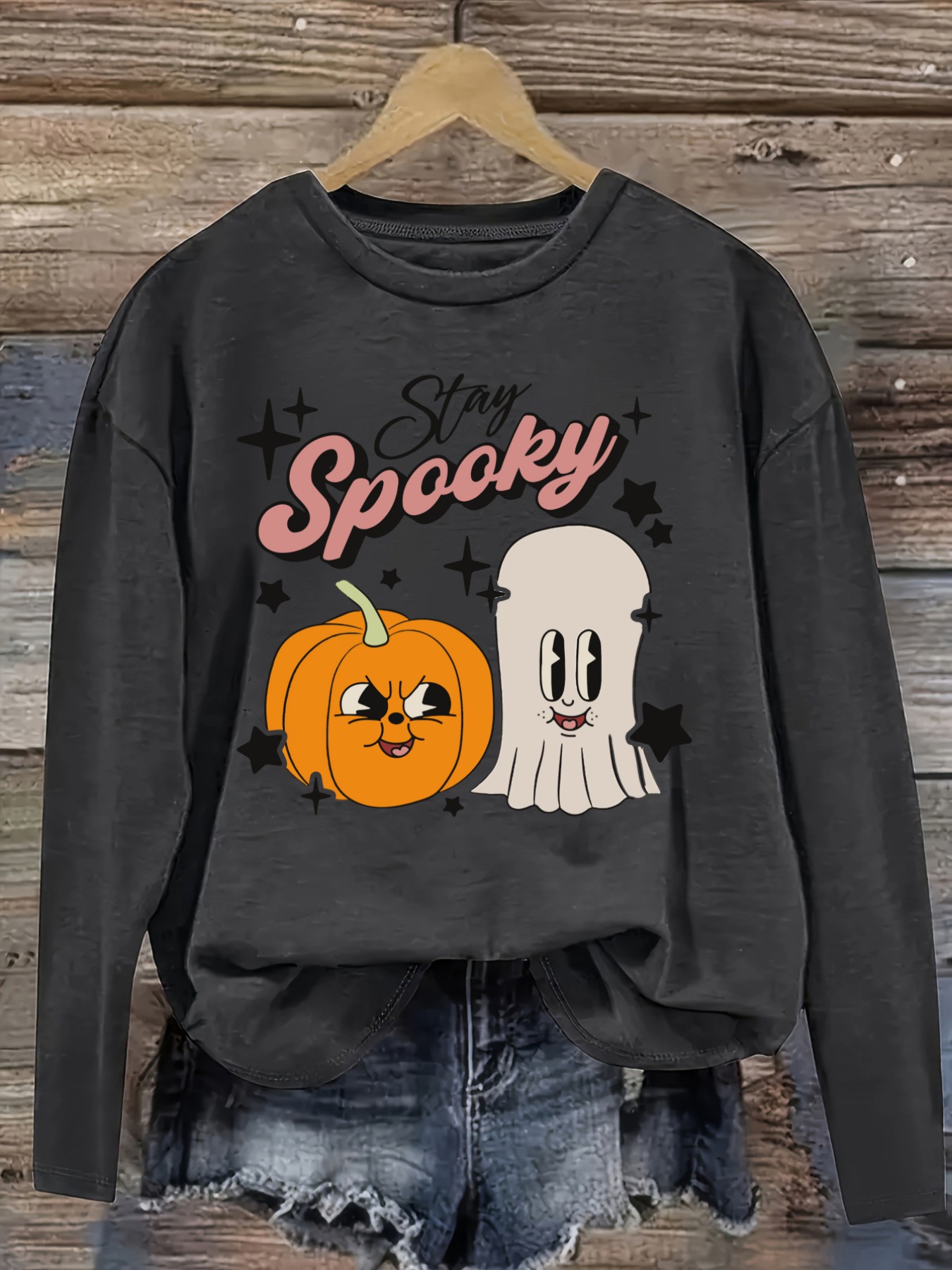 レディースカジュアル長袖クルーネックTシャツ、スティーカイ・ - Costumes のレビューと価格
