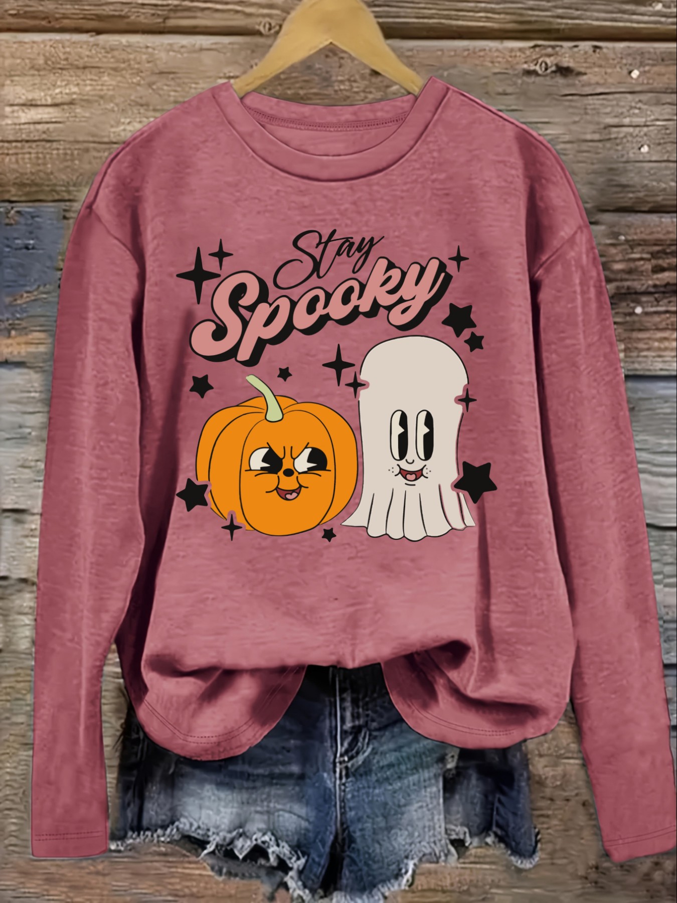 レディースカジュアル長袖クルーネックTシャツ、スティーカイ・ - Costumes のレビューと価格