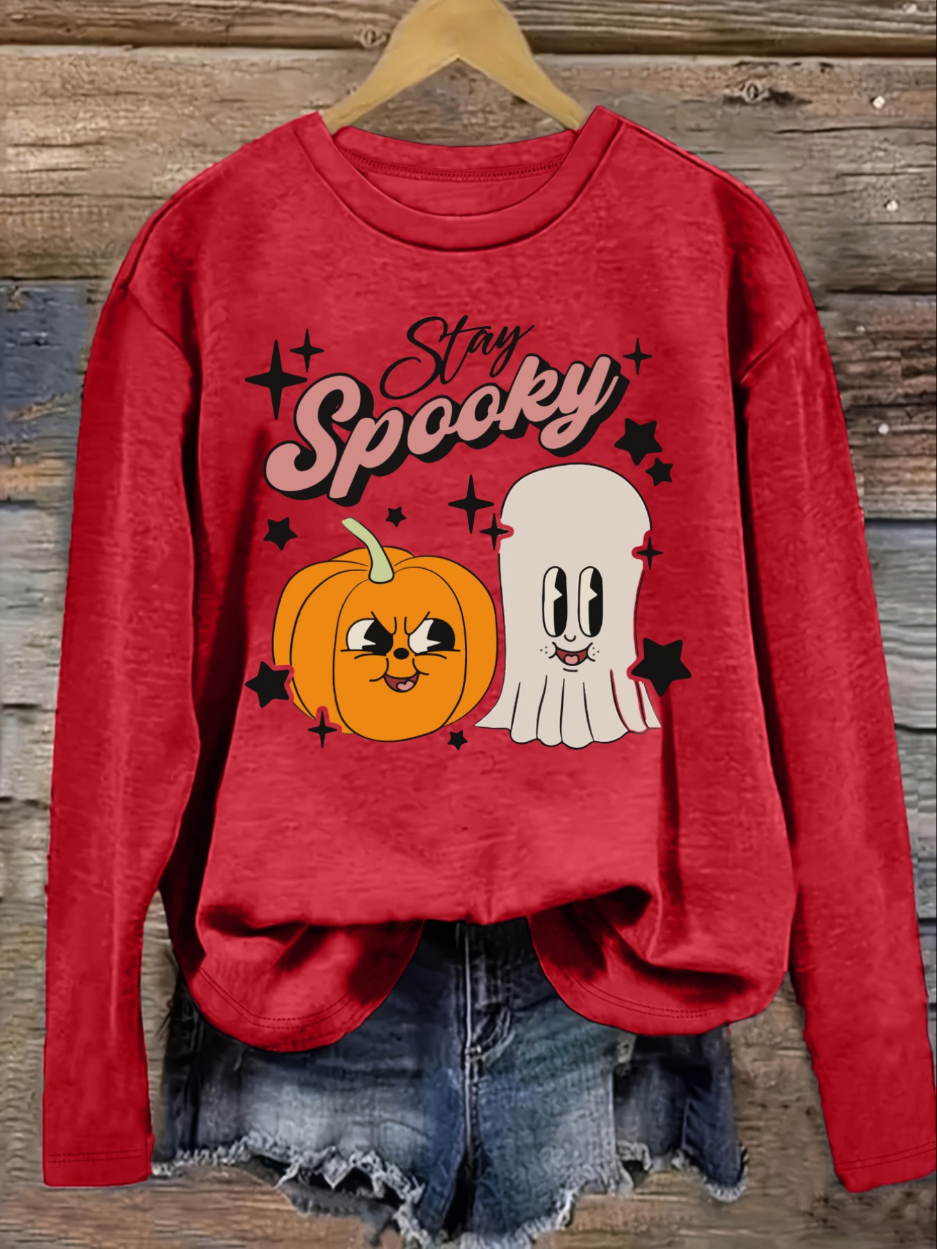 レディースカジュアル長袖クルーネックTシャツ、スティーカイ・ - Costumes のレビューと価格