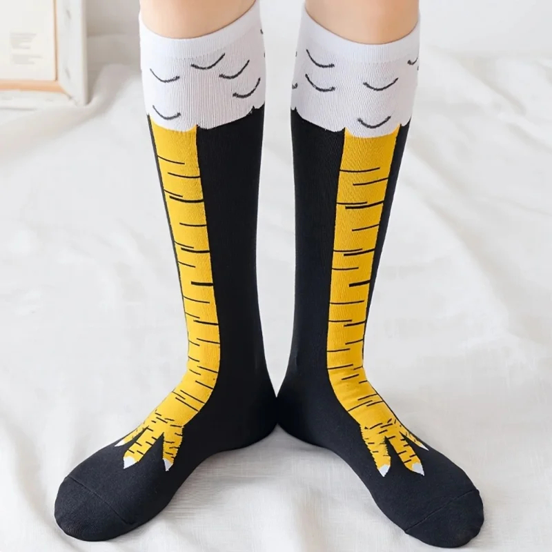 1/2ペアチキンポウズフットロングソックス女性用オーバーニー - Funny Chicken Leg Socks のレビューと価格