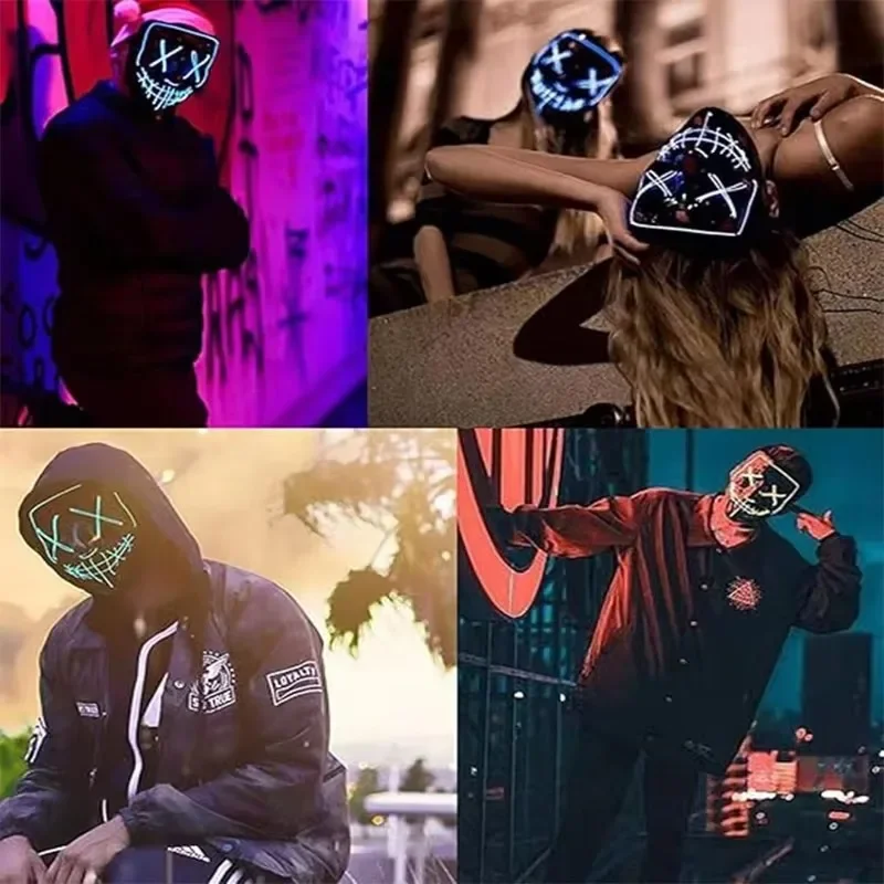 LEDマスク ハロウィン カーニバル クリスマス 仮面舞踏会 - Led Purge Mask Halloween のレビューと価格