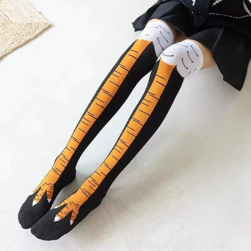 トレンディな女性の靴下膝丈鶏の足面白いパーソナライズされた現 - Funny Chicken Leg Socks のレビューと価格
