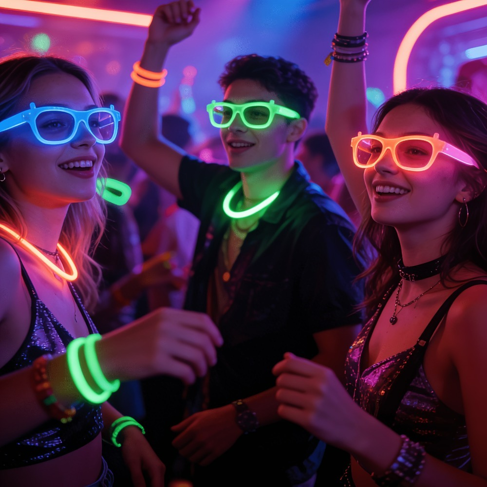 5/12 個 UV グローインザダークグラス ファッション  - Glow In The Dark Party Glasses のレビューと価格