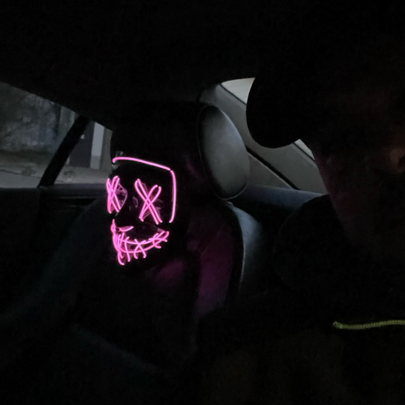 ハロウィーンパーティー用のLEDワイヤレスマスク,ナイトライ - Led Purge Mask Halloween のレビューと価格
