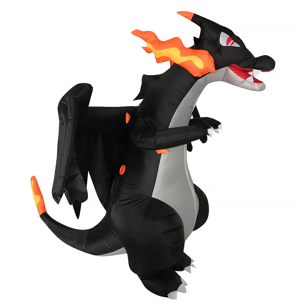 大人用インフレータブルブラック火を吐くドラゴンコスプレ衣装ロ - Inflatable Dinosaur Costume Adult のレビューと価格