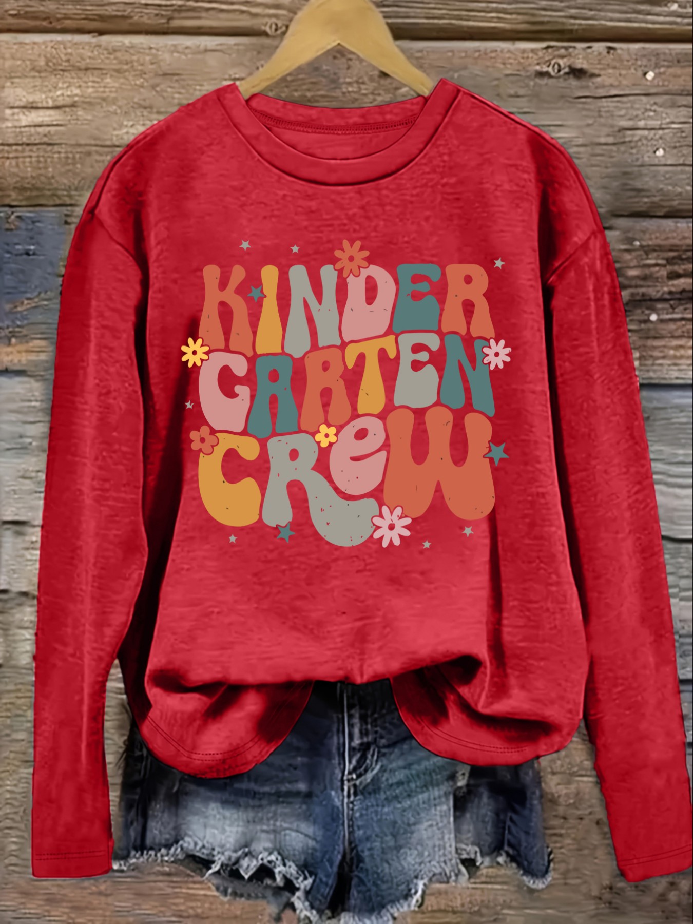 レディースカジュアル長袖クルーネックTシャツ、幼稚園児向け花 - Costumes のレビューと価格