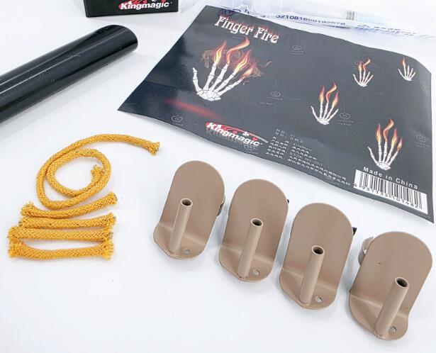 4 ピース/セットフィンガーファイアマジックトリック火が現れ - Thumb Tip Magic Trick Set のレビューと価格