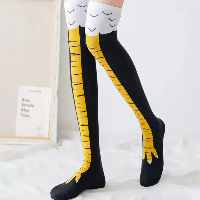 鶏の足のようなロングソックス、女性用ニーハイソックス、面白い - Funny Chicken Leg Socks のレビューと価格