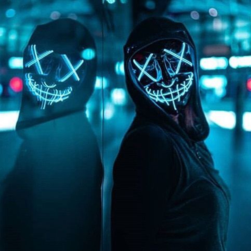 1 1080p怖いハロウィンcolplayライトアップパージ - Led Purge Mask Halloween のレビューと価格
