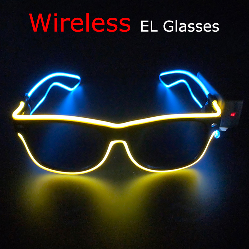 ワイヤレスクールLEDサングラス、グローパーティー用発光メガ - Glow In The Dark Party Glasses のレビューと価格