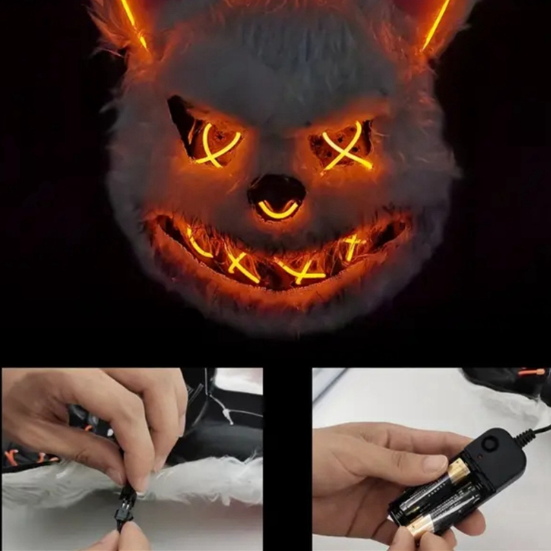 バニーマスク マスカレード LED ウサギ クマ マスク 光 - Led Purge Mask Halloween のレビューと価格